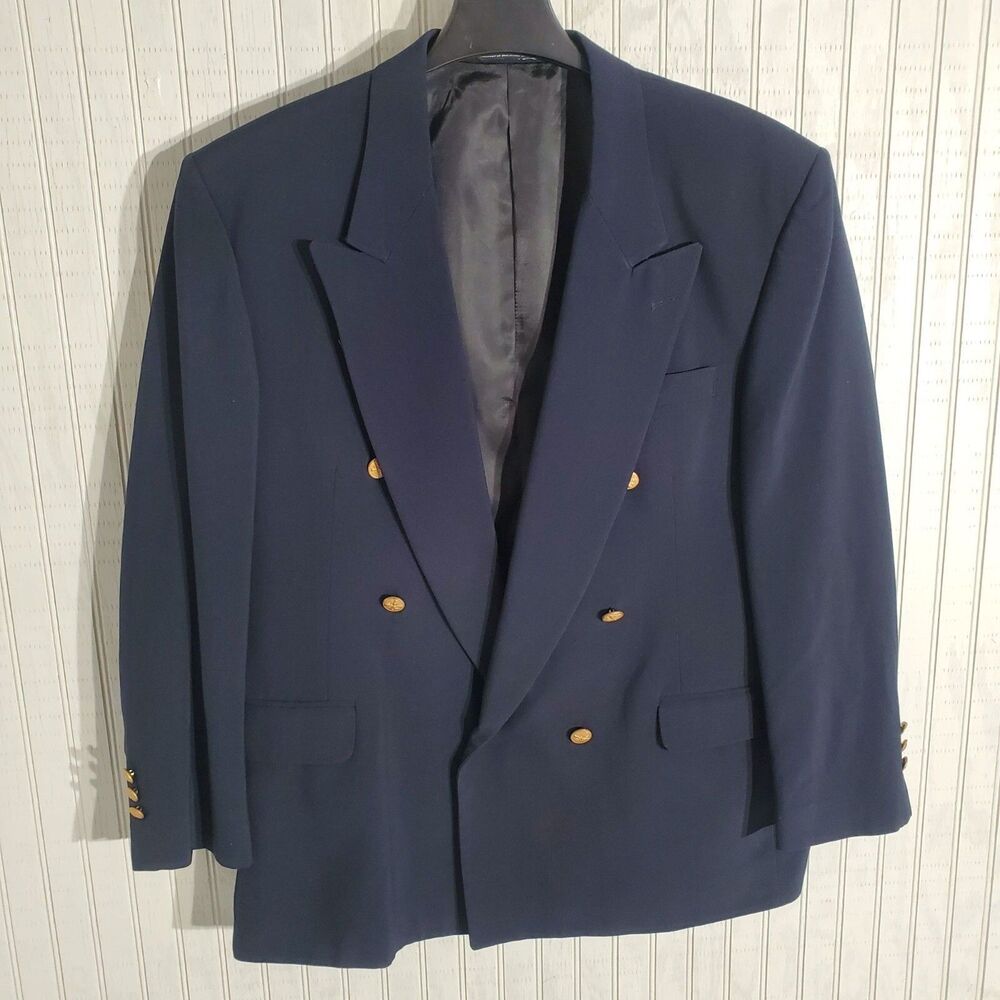 NEIL ALLYN NAVY BLUE BLAZER LONG SLEEVE POLY/WOOLSIZE 42L